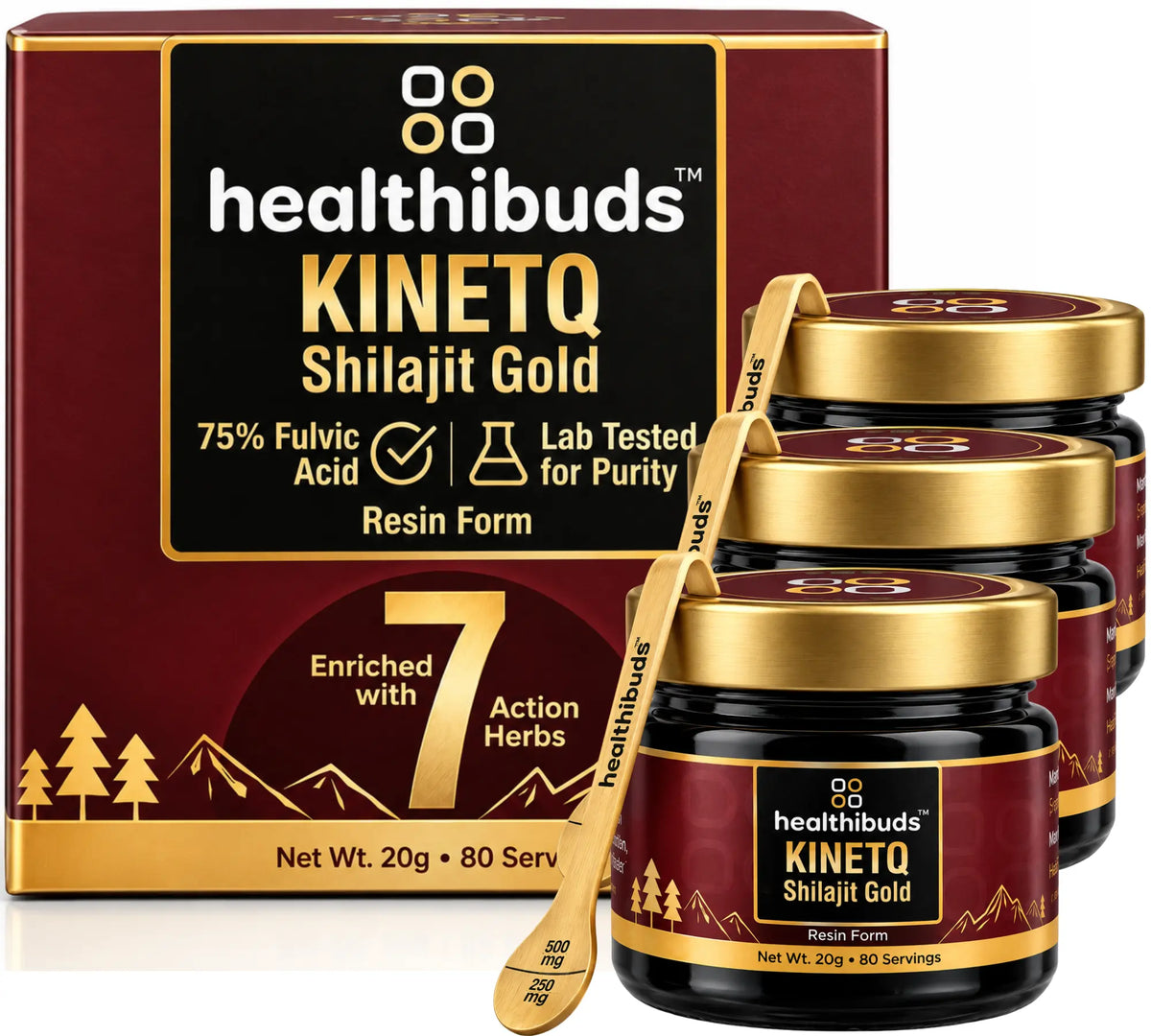 Shilajit Gold Resin Blend of 7 Ayurvedic Herbs