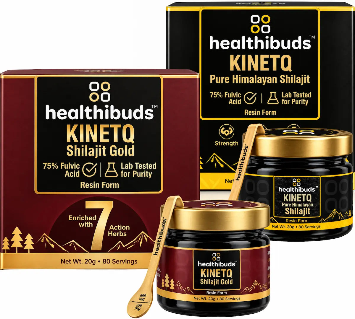 Shilajit Gold and Plain Resin Combo