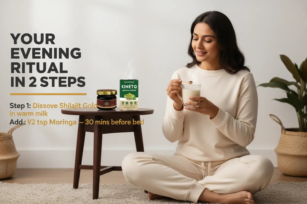 The Evening Calm Ritual | Shilajit Gold Resin + Moringa 100g