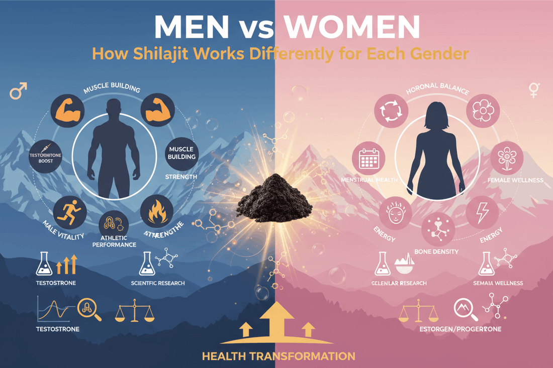 Men vs women shilajit benefits gender differences comparison guide