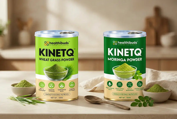 moringa and wheatgrass powder
