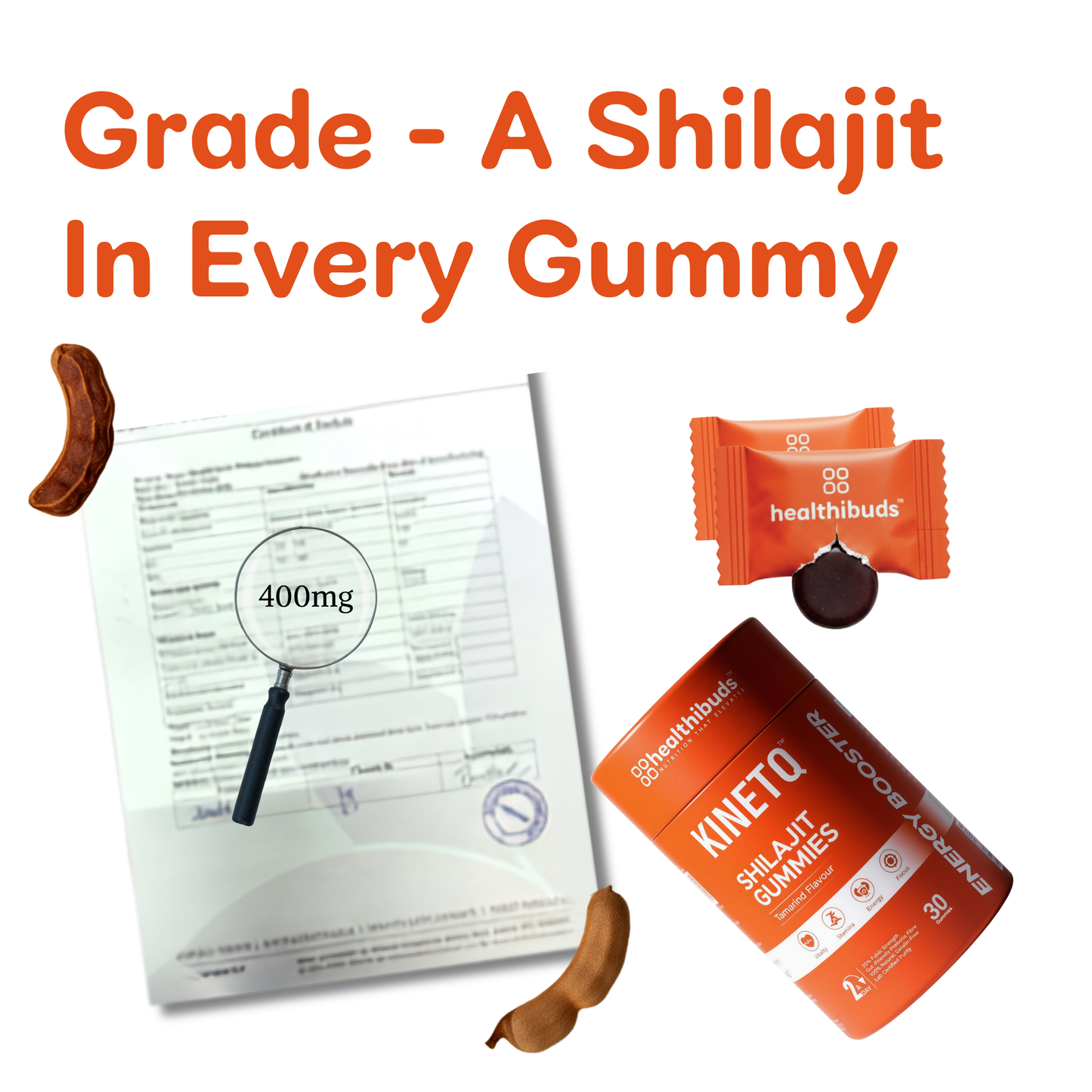 Tangy Tamarind Shilajit Gummies | 70%+ Fulvic Acid | No Added  Sugar
