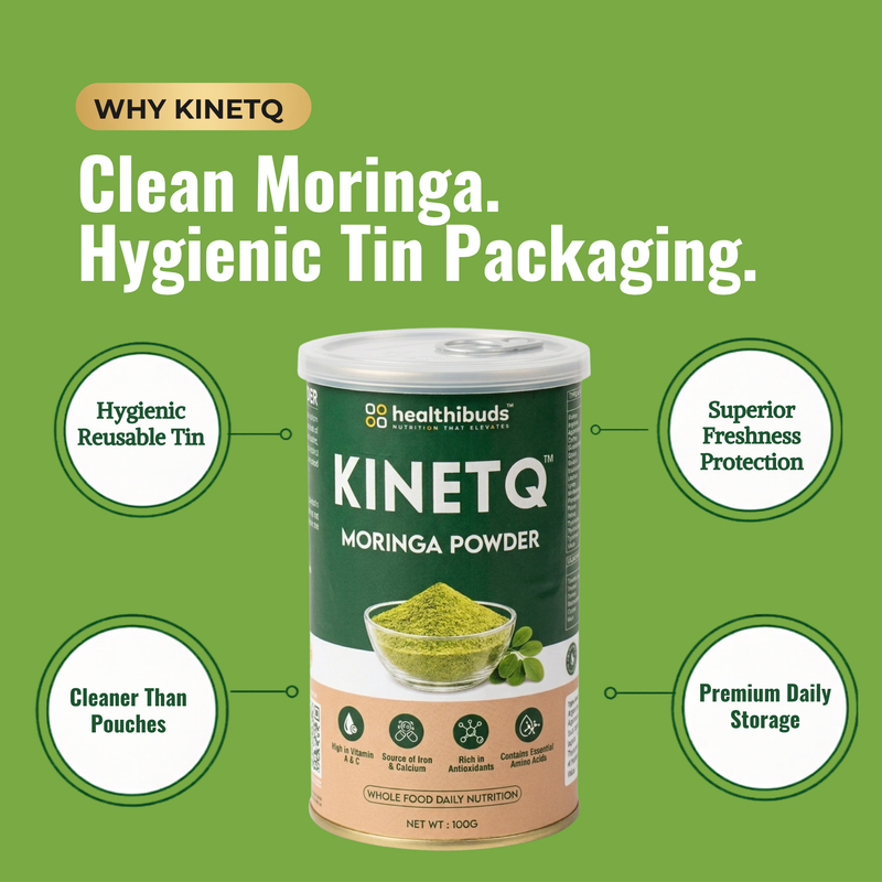 KINETQ™ Premium Moringa Leaf Powder | 100g Tin | Nature's Multivitamin