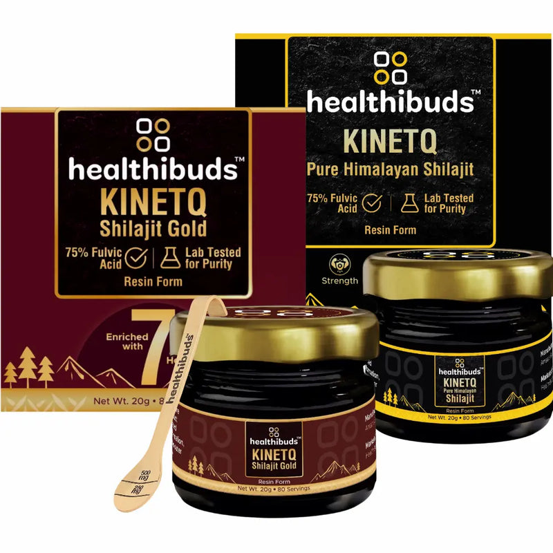 KINETQ Shilajit / Shilajeet Gold and Plain Resin Combo