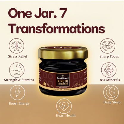KINETQ Shilajit /Shilajeet Gold Resin | Blend of 7 Herbs