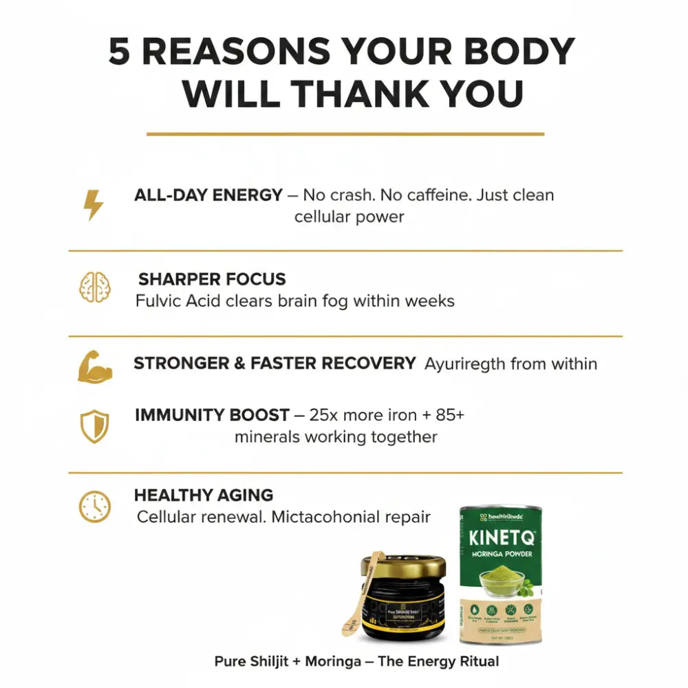 List of reasons why your body will thank you for using a product, with a Kinetiq container shown.
