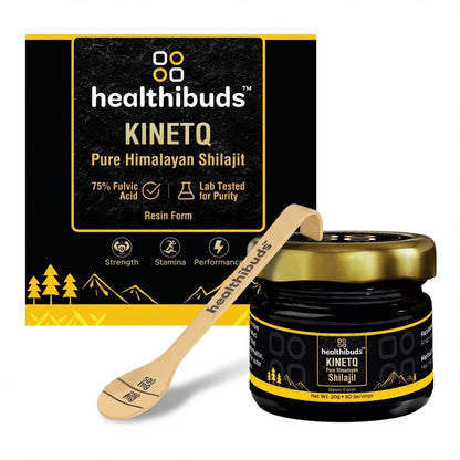 KINETQ Pure Himalayan Shilajit Resin | >75% Fulvic Acid & 85+ Trace Minerals - Healthibuds
