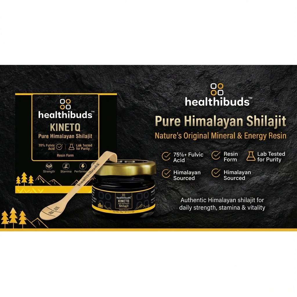 KINETQ Pure Himalayan Shilajit Resin | >75% Fulvic Acid & 85+ Trace Minerals - Healthibuds