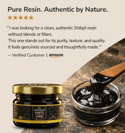 KINETQ Pure Himalayan Shilajit Resin Combo | >75% Fulvic Acid & 85+ Trace Minerals - Healthibuds