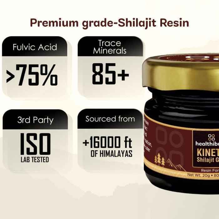 KINETQ 7 Herbs Shilajit Gold Resin Combo | For Mental Focus, Peak Performance & Stamina | Shilajeet for Men & Women