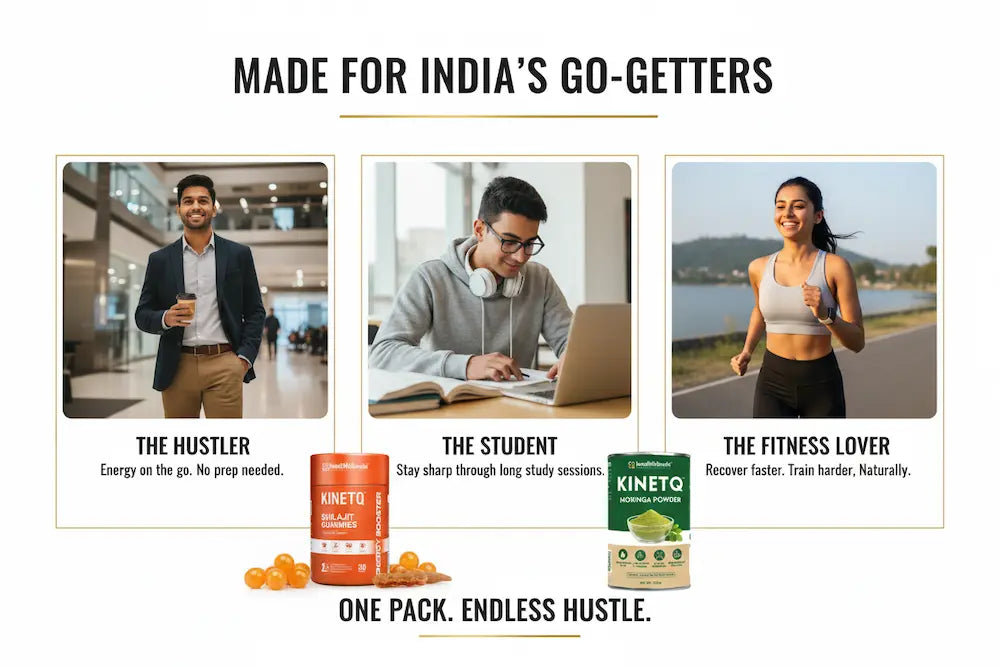 Advertisement for Kinto energy drinks targeting different lifestyle segments with images of a businessman, student, and fitness enthusiast.