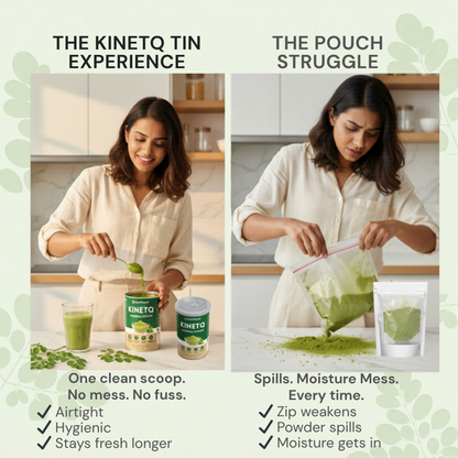 KINETQ™ Premium Moringa Leaf Powder | 100g Tin | Nature's Multivitamin