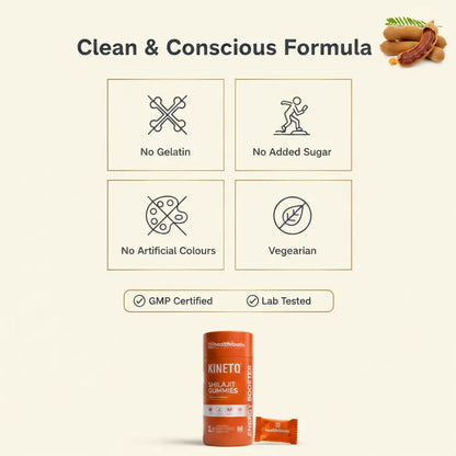 Product packaging with 'Clean & Conscious Formula' features on a beige background