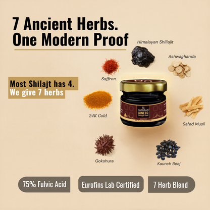 KINETQ Shilajit /Shilajeet Gold Resin | Blend of 7 Herbs