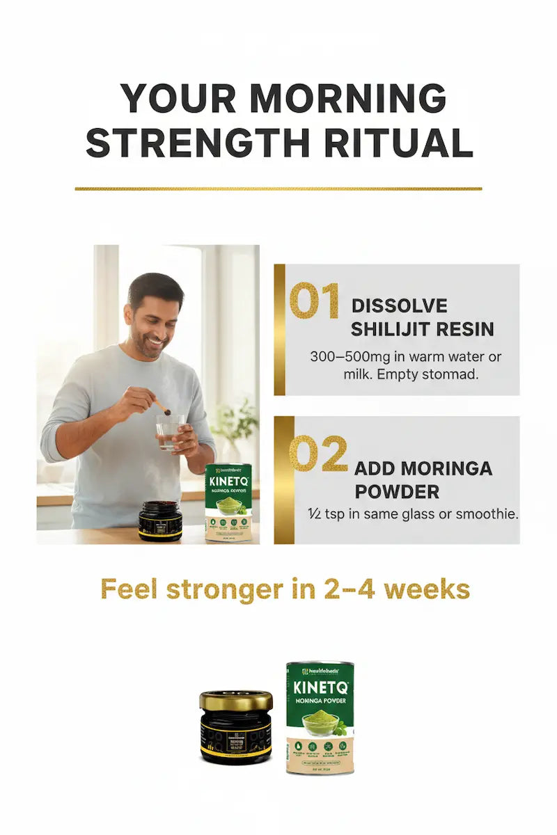 The Age Strong Stack | Shilajit Resin + Moringa 100g | Daily Wellness Combo