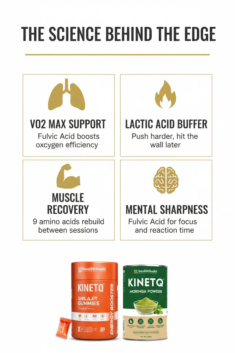 The Athlete's Edge | Shilajit Gummies 30-Pack + Moringa 100g | Sports Performance Combo