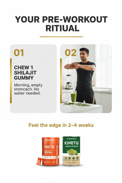 The Athlete's Edge | Shilajit Gummies 30-Pack + Moringa 100g | Sports Performance Combo