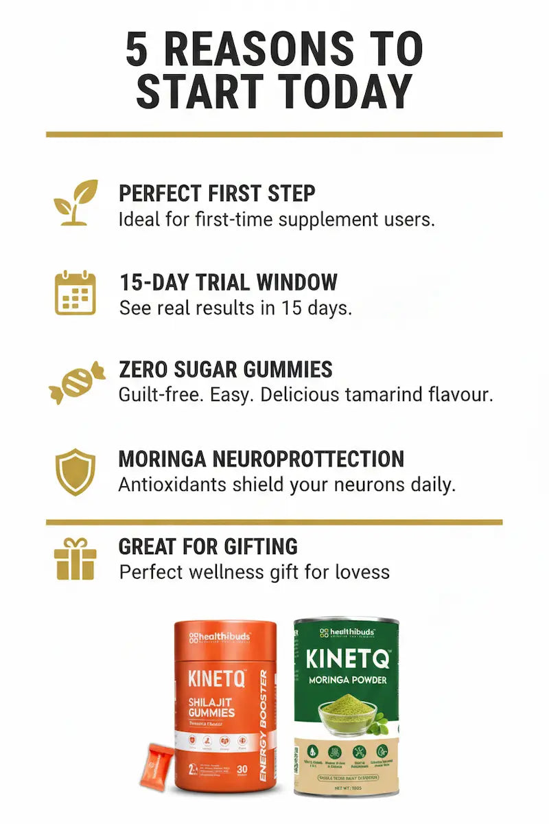 The Clear Mind Starter | Shilajit Gummies 30-Pack + Moringa 100g | Focus Combo