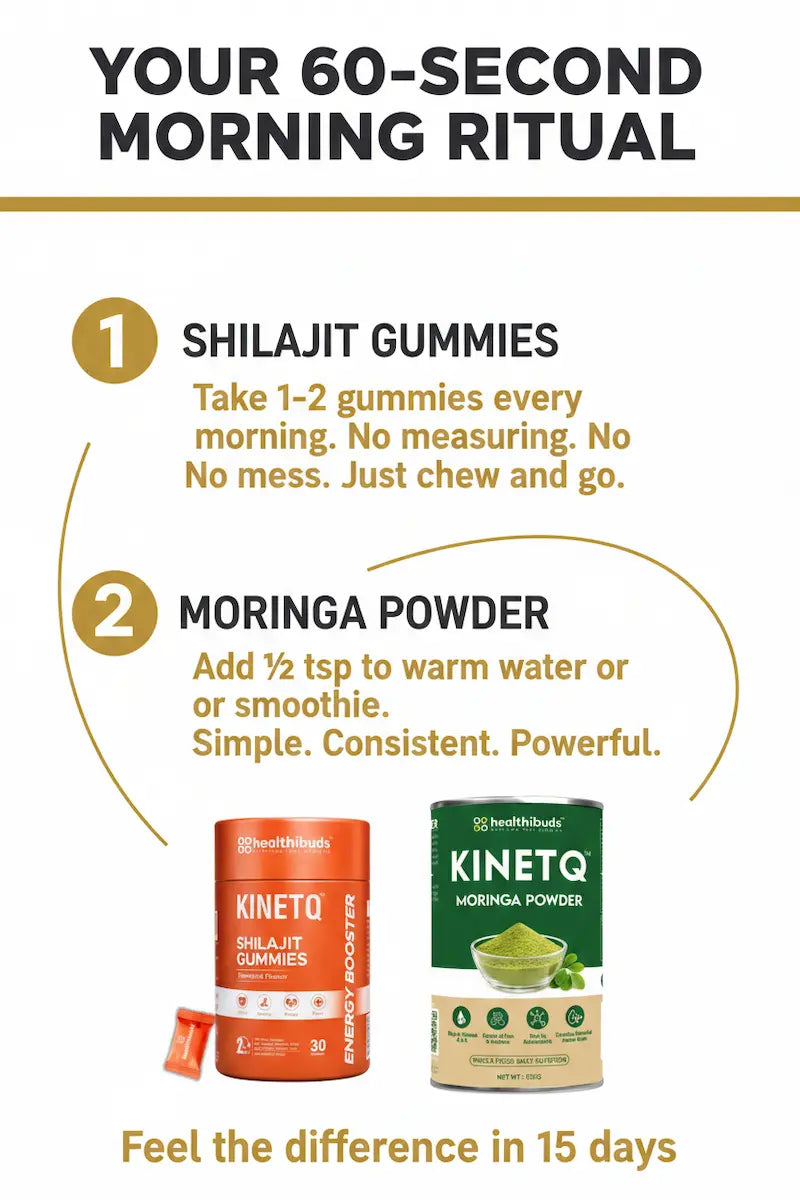 The Clear Mind Starter | Shilajit Gummies 30-Pack + Moringa 100g | Focus Combo