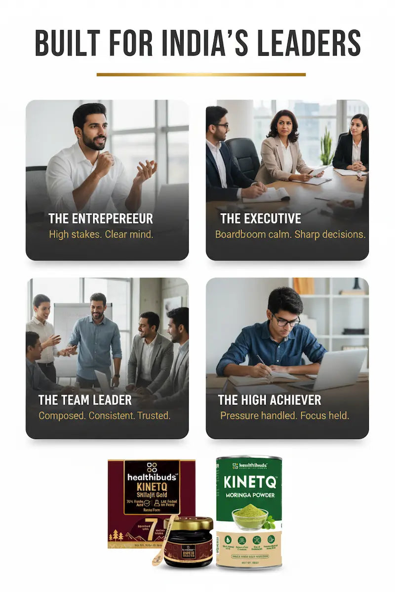 The Composed Leader | Shilajit Gold Resin + Moringa 100g | Stress & Leadership Performance Combo