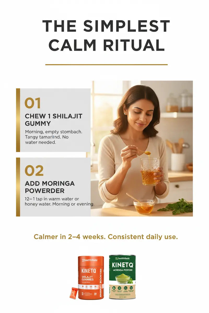 The Daily Composure Stack | Shilajit Gummies 30-Pack + Moringa 100g | Daily Wellness Combo