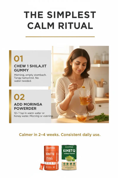 The Daily Composure Stack | Shilajit Gummies 30-Pack + Moringa 100g | Daily Wellness Combo