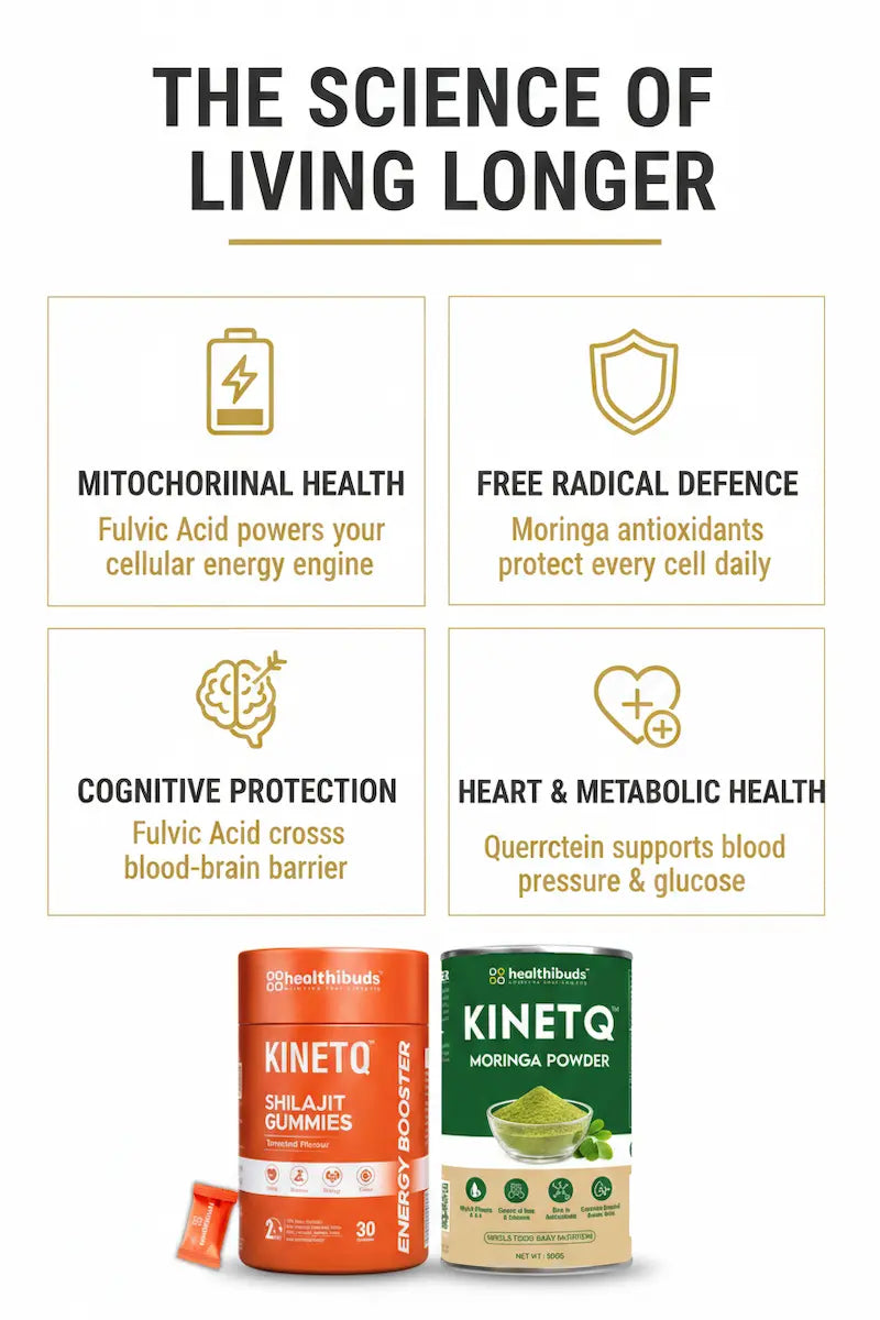 The Deep Longevity Protocol | Shilajit Gummies 30-Pack + Moringa 100g | Daily Wellness Combo