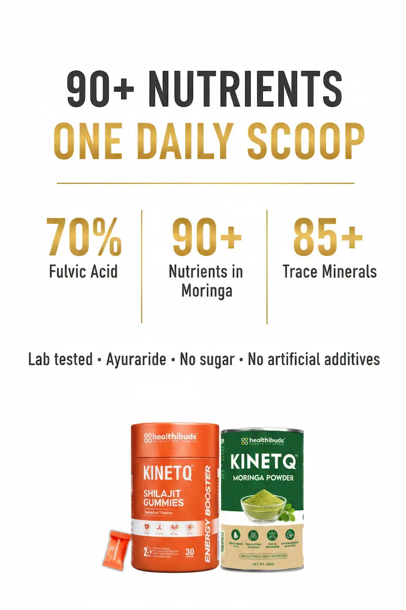 The Deep Longevity Protocol | Shilajit Gummies 30-Pack + Moringa 100g | Daily Wellness Combo