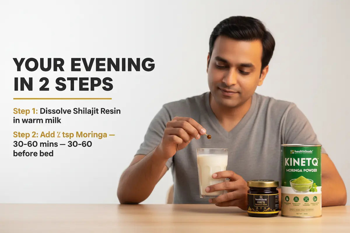 The Deep Rest Pack | Shilajit Resin + Moringa 100g | Stress Relief Combo