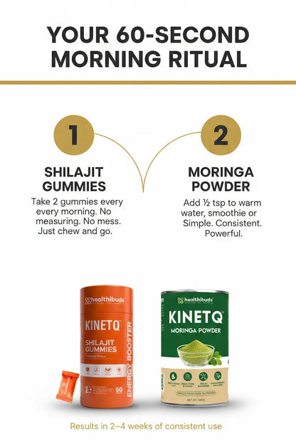 The Deep Work Pack | Shilajit Gummies 60-Pack + Moringa 100g | Brain Fuel Combo
