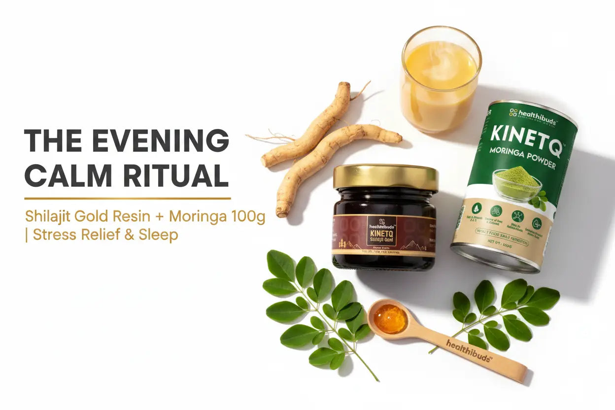 The Evening Calm Ritual | Shilajit Gold Resin + Moringa 100g