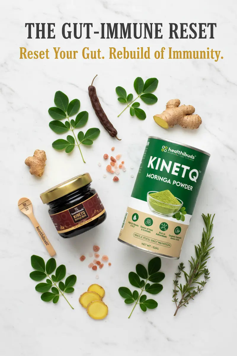 The Gut-Immune Reset | Shilajit Gold Resin + Moringa 100g | Gut Health & Immunity Combo