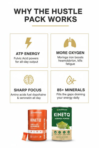 The Hustle Pack | Shilajit Gummies 30-Pack + Moringa 100g | Daily Energy Combo