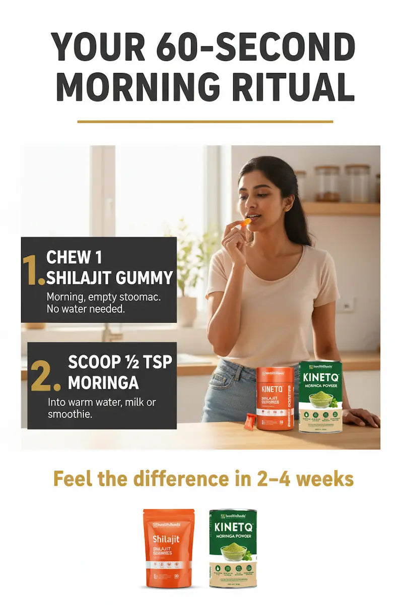 The Hustle Pack | Shilajit Gummies 30-Pack + Moringa 100g | Daily Energy Combo