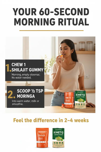 The Hustle Pack | Shilajit Gummies 30-Pack + Moringa 100g | Daily Energy Combo