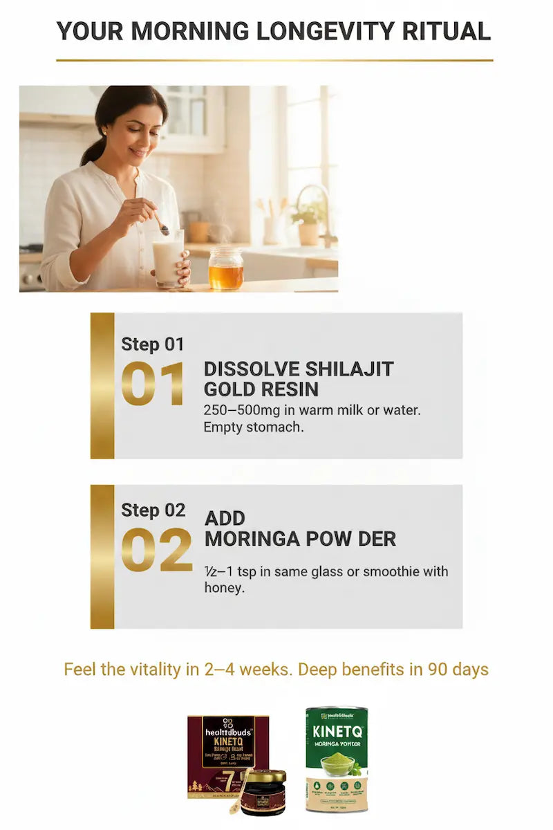 The Longevity Ritual | Shilajit Gold Resin + Moringa 100g | Healthy Ageing Combo