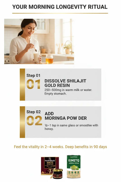 The Longevity Ritual | Shilajit Gold Resin + Moringa 100g | Healthy Ageing Combo