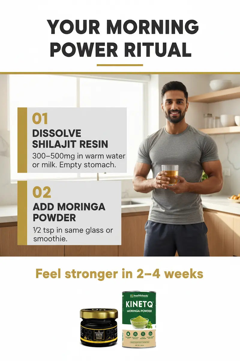 The Power Ritual | Shilajit Resin + Moringa 100g | Strength & Stamina Combo
