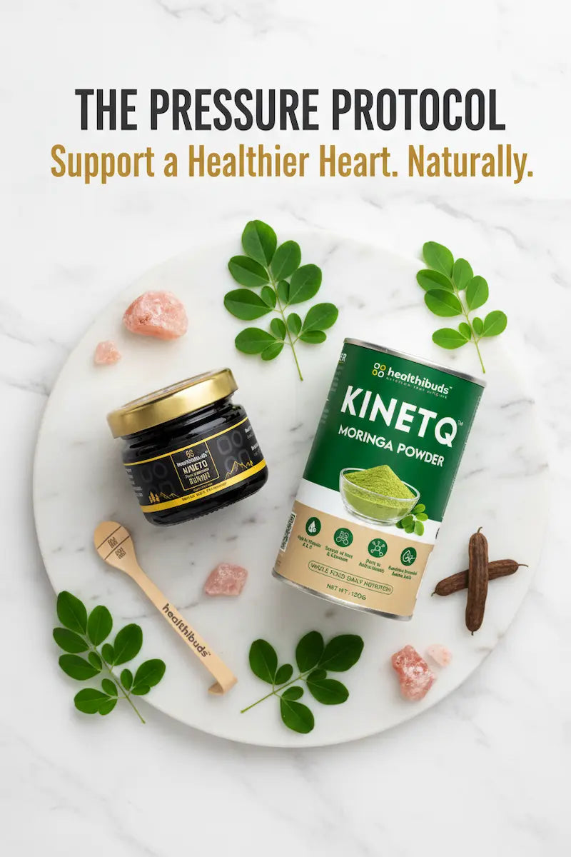 The Pressure Protocol | Shilajit Resin + Moringa 100g | Blood Pressure & Stress Support Combo