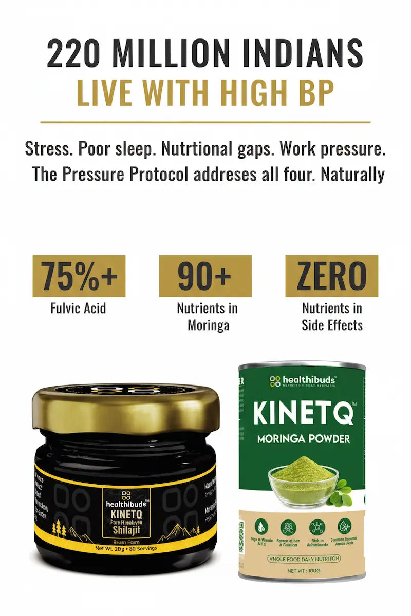 The Pressure Protocol | Shilajit Resin + Moringa 100g | Blood Pressure & Stress Support Combo