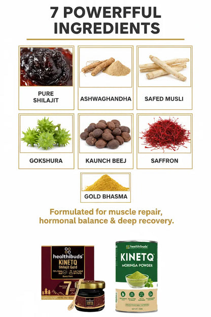 The Recovery Pack | Shilajit Gold Resin + Moringa 100g | Post-Workout Recovery Combo
