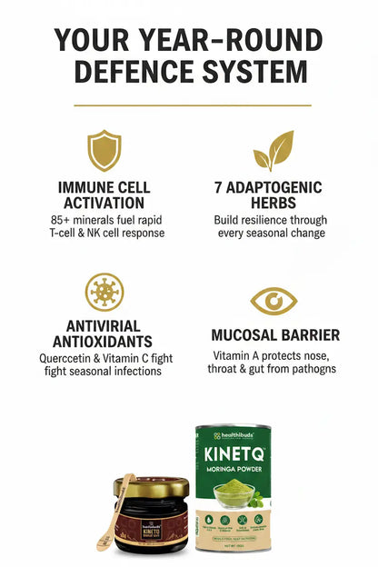 The Seasonal Defence Pack | Shilajit Gold Resin + Moringa 100g | Seasonal Immunity Combo
