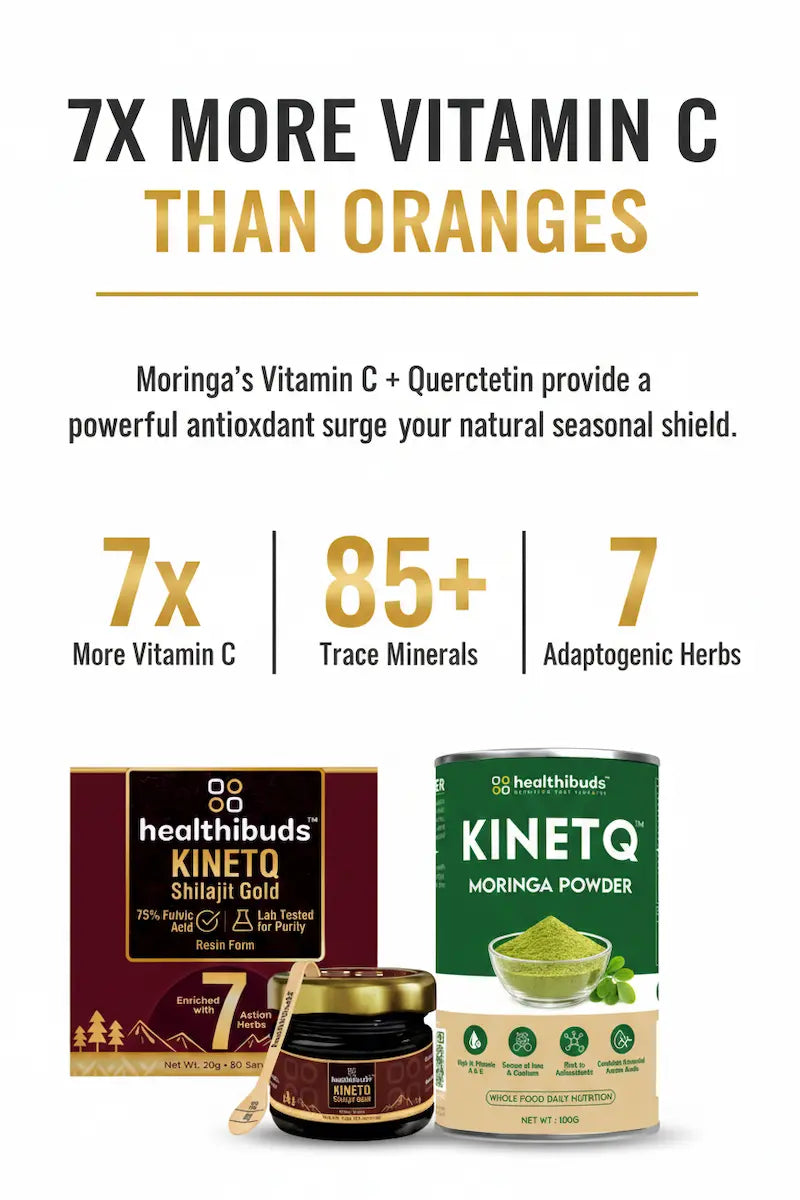 The Seasonal Defence Pack | Shilajit Gold Resin + Moringa 100g | Seasonal Immunity Combo