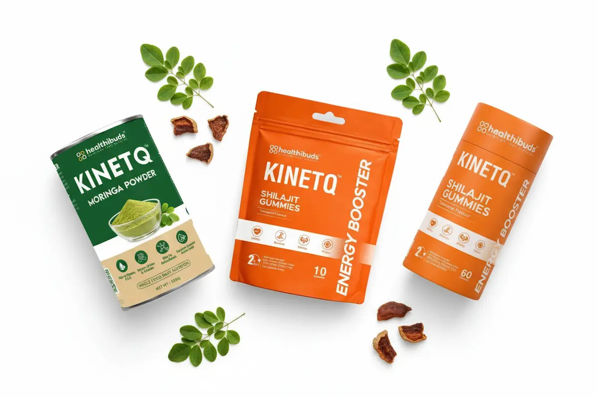 KinetQ health supplement packages on a white background